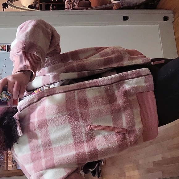 Universal Thread pink plaid coat - Picture 2 of 5